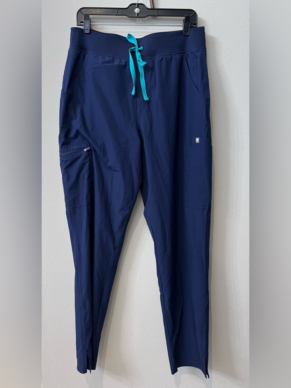 FIGS FREEx Fleece Lined Yola High Rise Skinny Scrub Pants Navy Large Tall